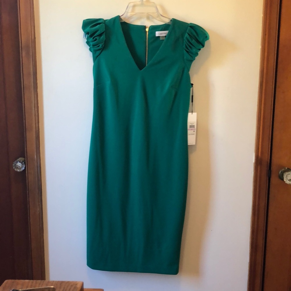 Kelly green Calvin Klein dress, size 6.